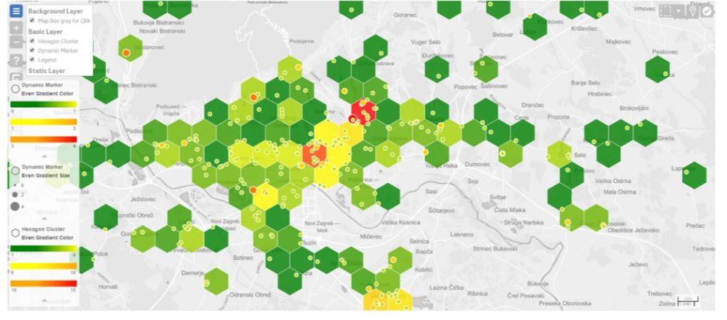 Qlik Sense: Geographical distribution of negative feasibility checks